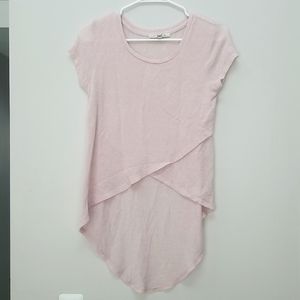 Express OneEleven High Low Light Pink Top Women's Small
